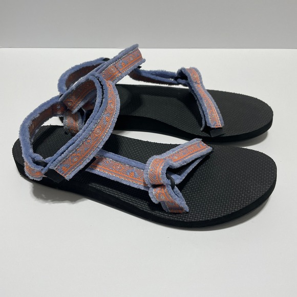 Teva Shoes - Teva Original Universal Sandals Womens 10 Blue Orange Velvet Trim 1106329
